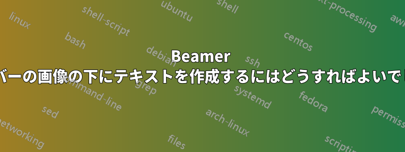 Beamer のサイドバーの画像の下にテキストを作成するにはどうすればよいでしょうか?