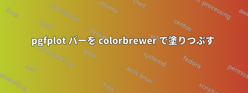 pgfplot バーを colorbrewer で塗りつぶす