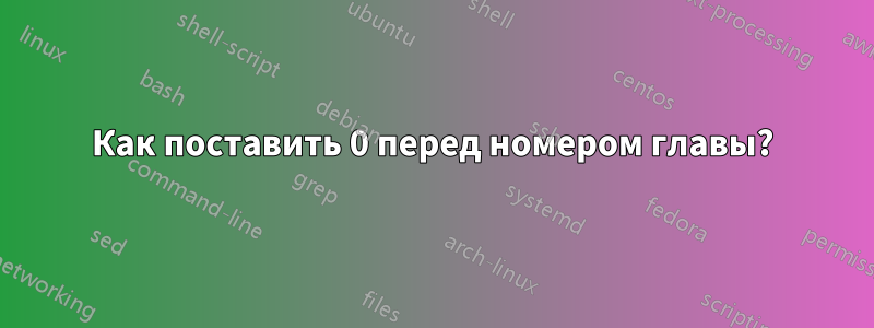 Как поставить 0 перед номером главы?