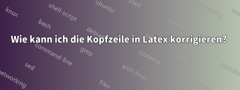 Wie kann ich die Kopfzeile in Latex korrigieren?