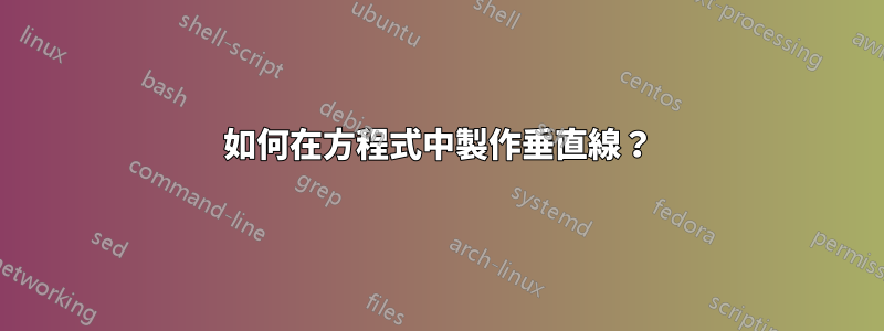 如何在方程式中製作垂直線?