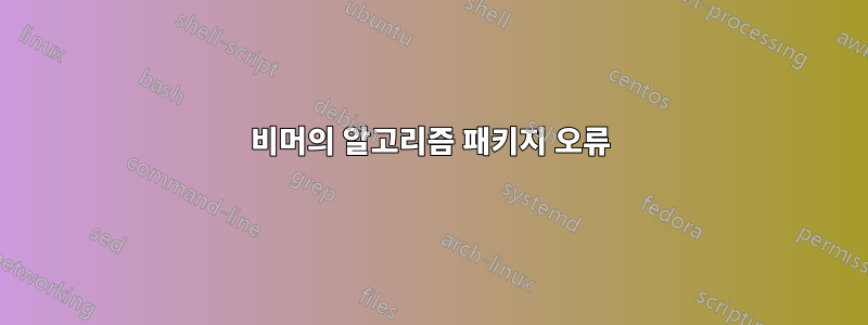 비머의 알고리즘 패키지 오류