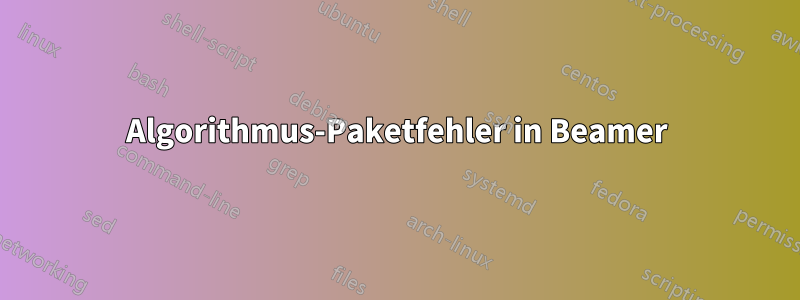 Algorithmus-Paketfehler in Beamer