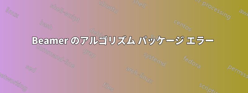 Beamer のアルゴリズム パッケージ エラー
