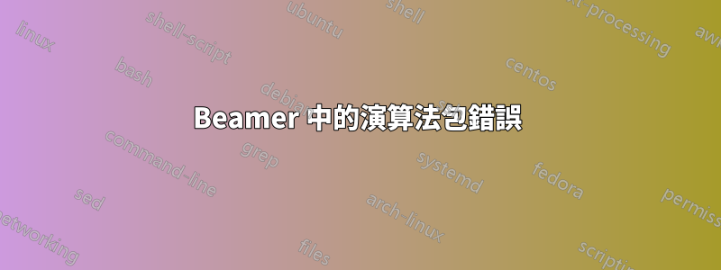 Beamer 中的演算法包錯誤