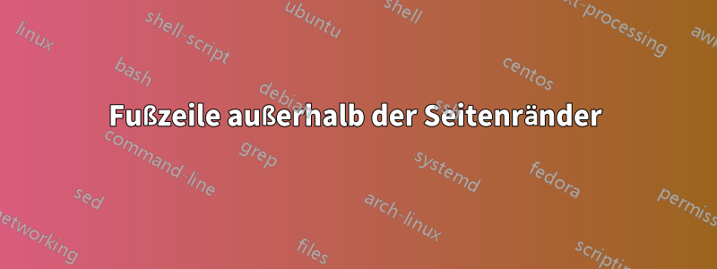 Fußzeile außerhalb der Seitenränder