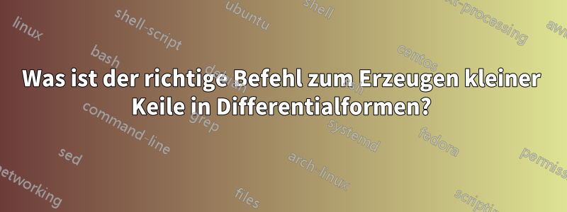Was ist der richtige Befehl zum Erzeugen kleiner Keile in Differentialformen?