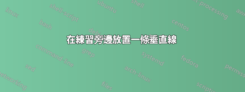 在練習旁邊放置一條​​垂直線