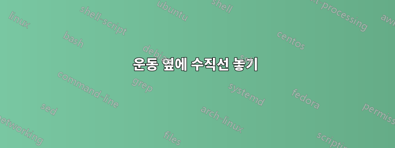 운동 옆에 수직선 놓기
