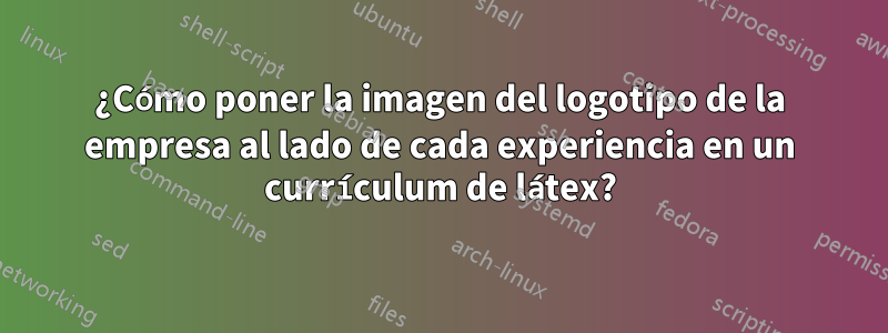 ¿Cómo poner la imagen del logotipo de la empresa al lado de cada experiencia en un currículum de látex?