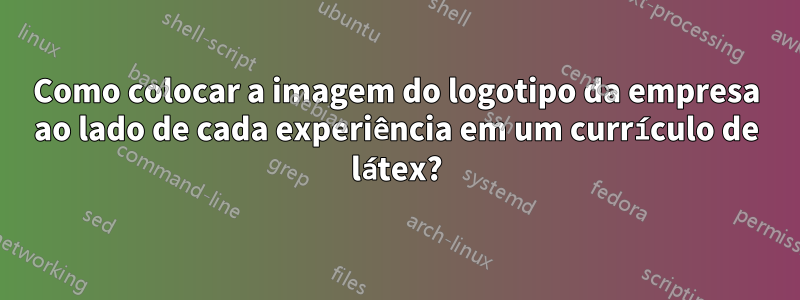 Como colocar a imagem do logotipo da empresa ao lado de cada experiência em um currículo de látex?