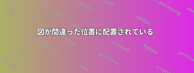 図が間違った位置に配置されている 