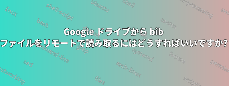 Google ドライブから bib ファイルをリモートで読み取るにはどうすればいいですか?