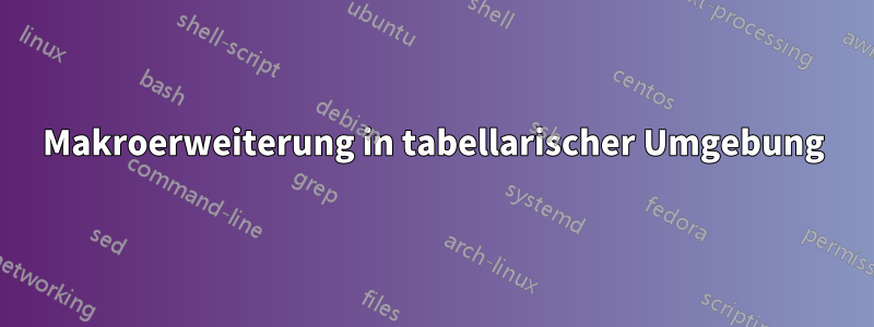 Makroerweiterung in tabellarischer Umgebung