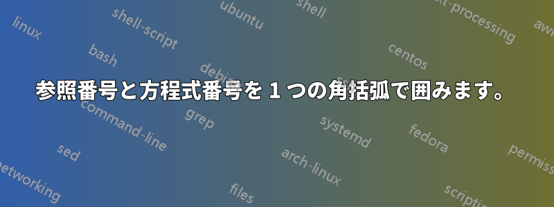 参照番号と方程式番号を 1 つの角括弧で囲みます。