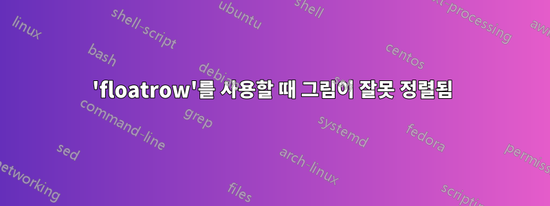 'floatrow'를 사용할 때 그림이 잘못 정렬됨