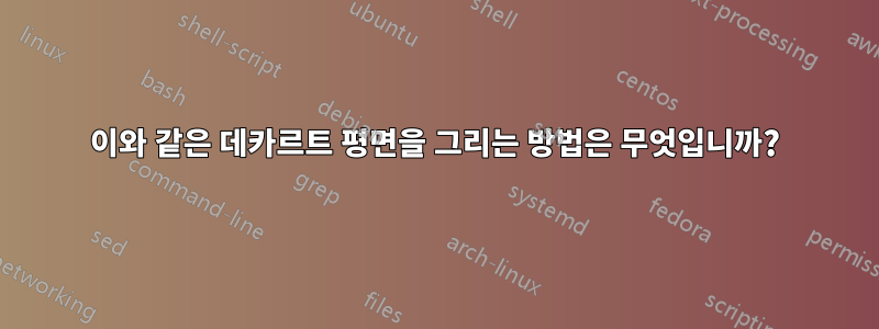 이와 같은 데카르트 평면을 그리는 방법은 무엇입니까?