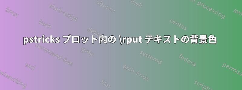 pstricks プロット内の \rput テキストの背景色
