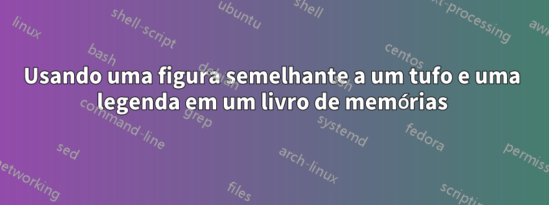 Usando uma figura semelhante a um tufo e uma legenda em um livro de memórias