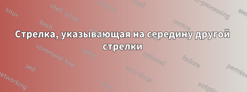 Стрелка, указывающая на середину другой стрелки