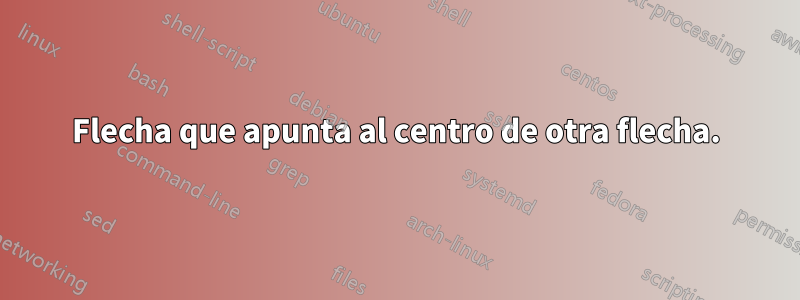 Flecha que apunta al centro de otra flecha.