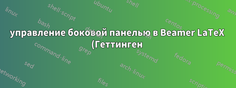 управление боковой панелью в Beamer LaTeX (Геттинген)