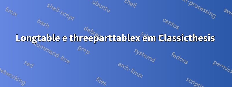 Longtable e threeparttablex em Classicthesis