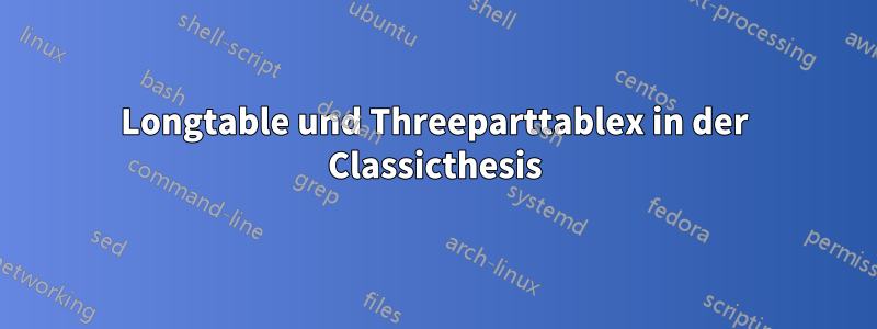 Longtable und Threeparttablex in der Classicthesis