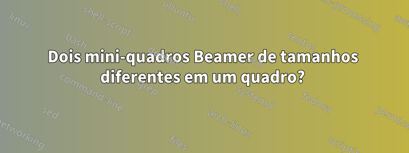 Dois mini-quadros Beamer de tamanhos diferentes em um quadro?