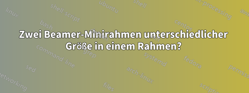 Zwei Beamer-Minirahmen unterschiedlicher Größe in einem Rahmen?