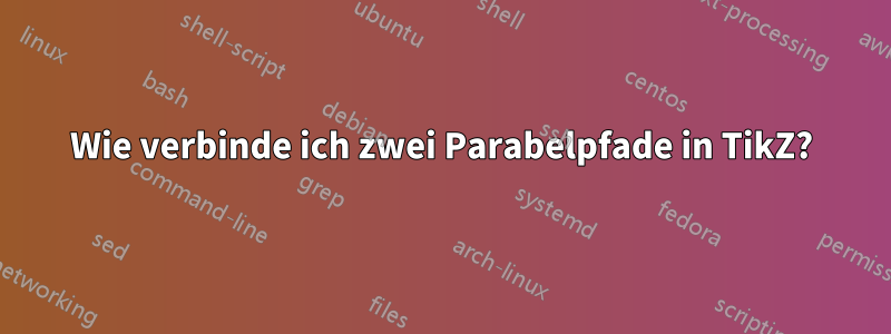 Wie verbinde ich zwei Parabelpfade in TikZ?