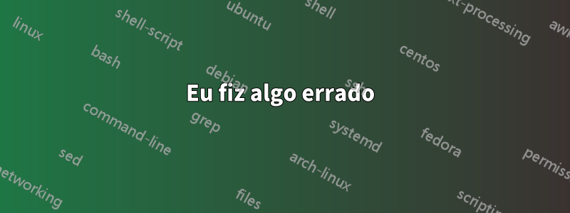 Eu fiz algo errado 