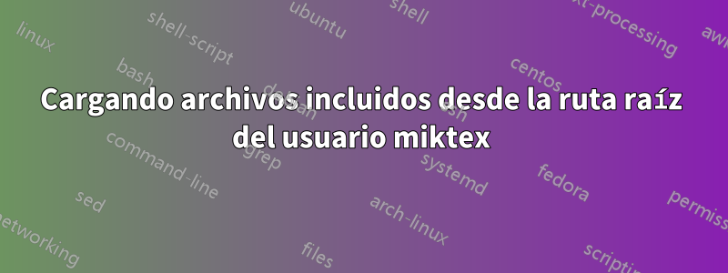 Cargando archivos incluidos desde la ruta raíz del usuario miktex
