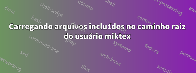 Carregando arquivos incluídos no caminho raiz do usuário miktex