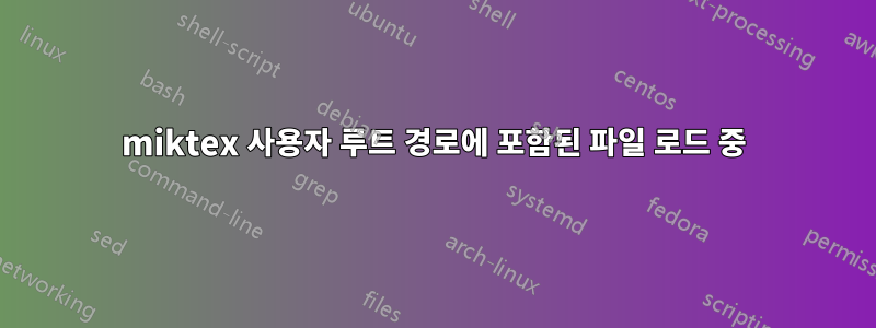 miktex 사용자 루트 경로에 포함된 파일 로드 중