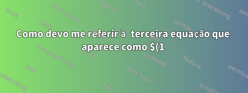 Como devo me referir à terceira equação que aparece como $(1)_{3}$?
