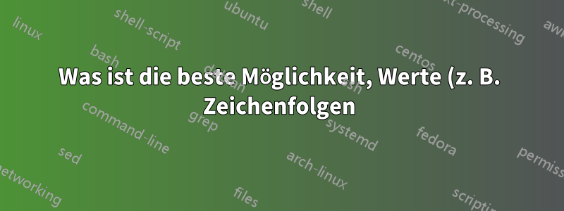 Was ist die beste Möglichkeit, Werte (z. B. Zeichenfolgen) zur späteren Verwendung zu speichern?