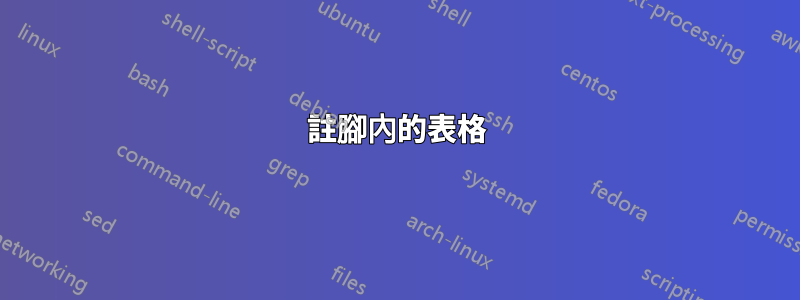 註腳內的表格
