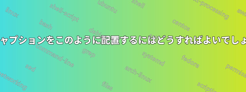図のキャプションをこのように配置するにはどうすればよいでしょうか?