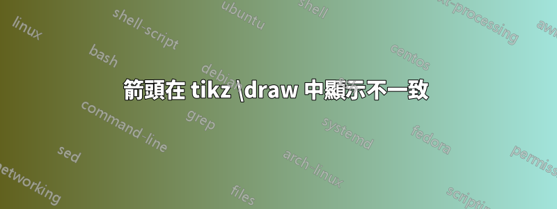 箭頭在 tikz \draw 中顯示不一致