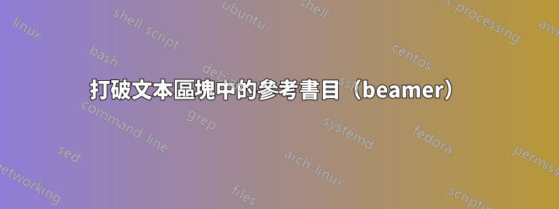 打破文本區塊中的參考書目（beamer）