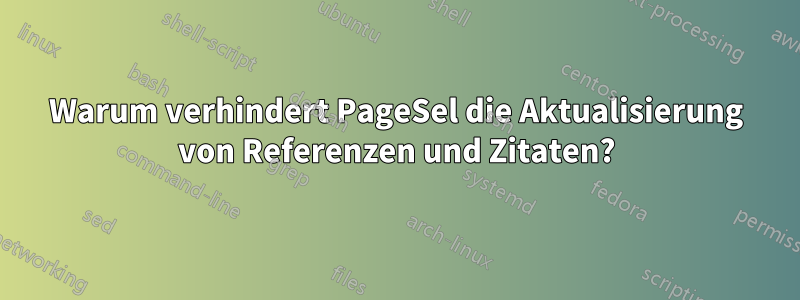 Warum verhindert PageSel die Aktualisierung von Referenzen und Zitaten?