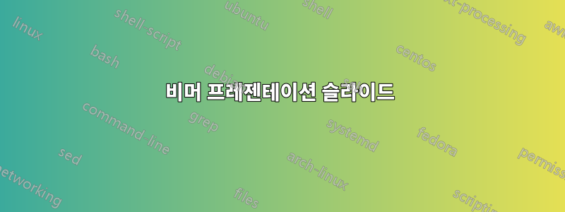 비머 프레젠테이션 슬라이드