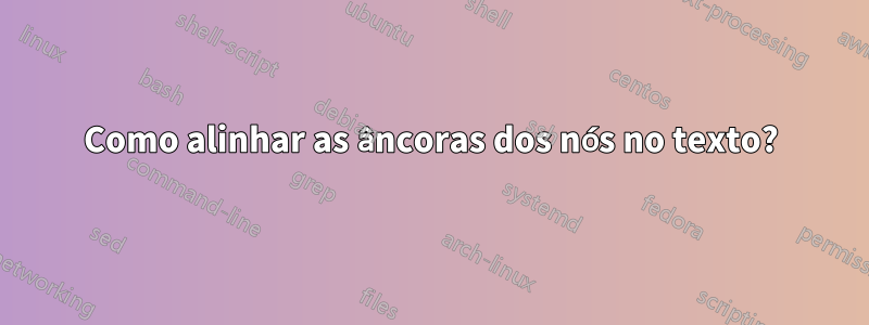 Como alinhar as âncoras dos nós no texto?