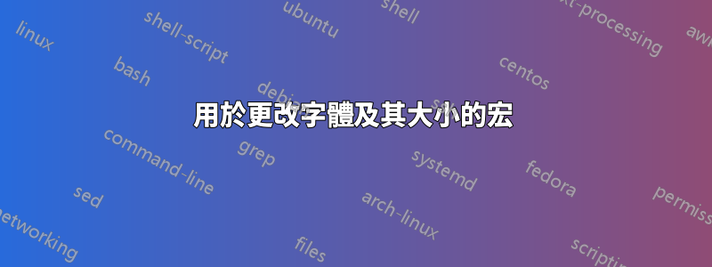 用於更改字體及其大小的宏