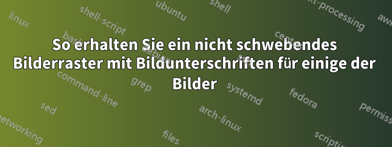 So erhalten Sie ein nicht schwebendes Bilderraster mit Bildunterschriften für einige der Bilder