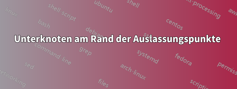 Unterknoten am Rand der Auslassungspunkte