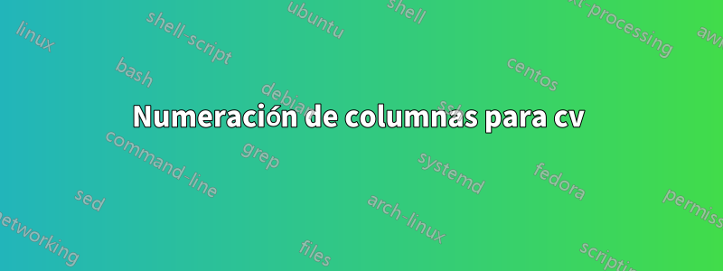 Numeración de columnas para cv