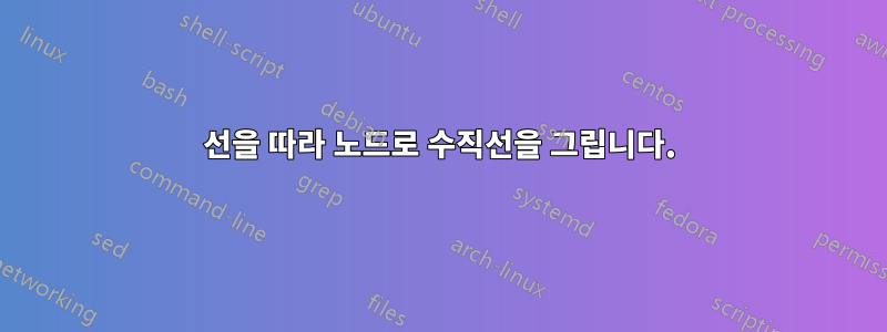 선을 따라 노드로 수직선을 그립니다.