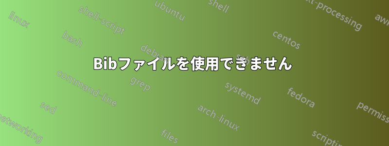 Bibファイルを使用できません